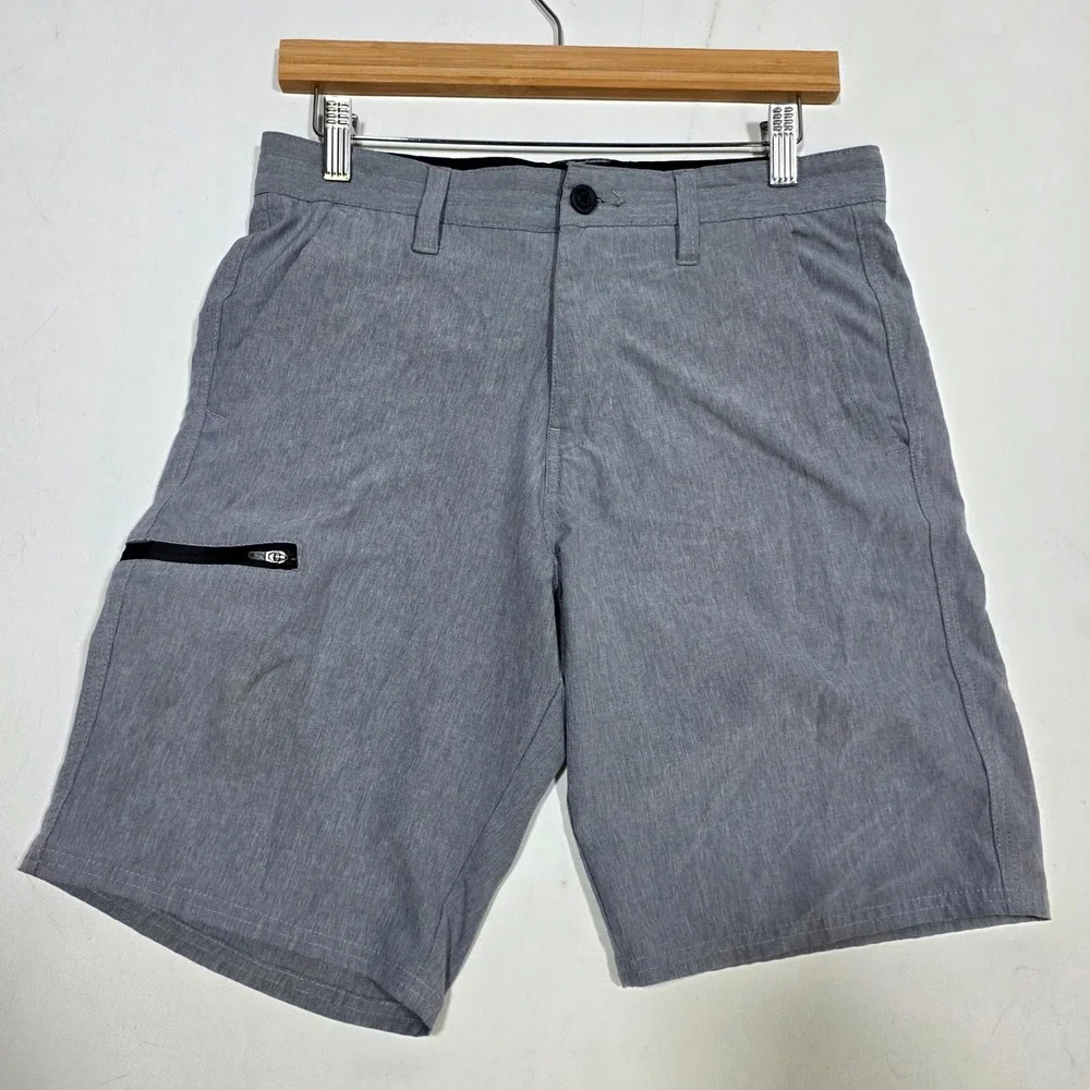 Burnside Hybrid Shorts Mens 30 Gray Heathered Stretch Swim Boardshorts Casual